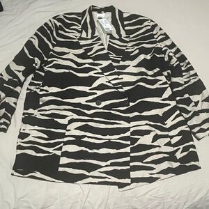 Women's Zebra Print Blazer & Short Set